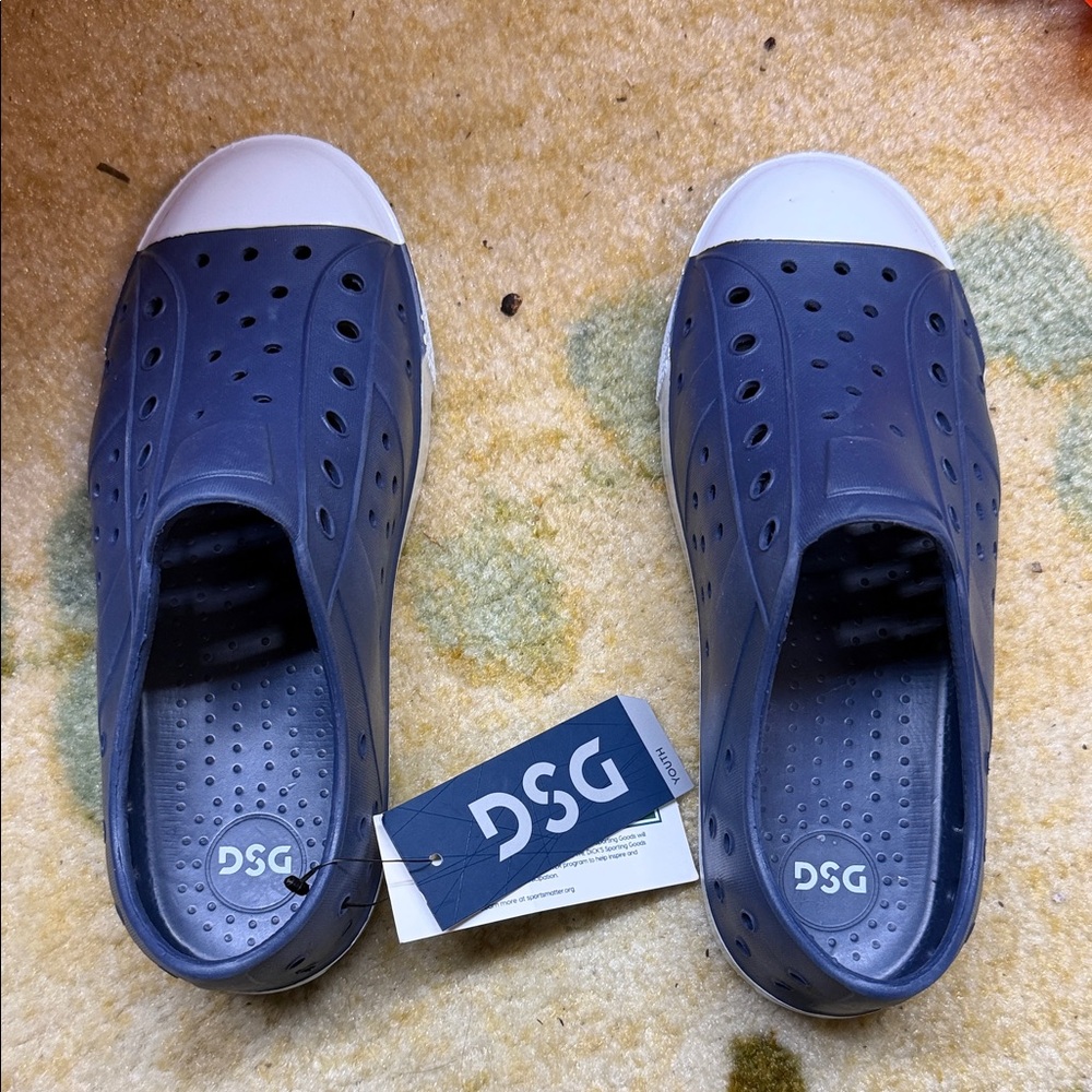 DSG Navy and White Kids Slip-On Water Shoes